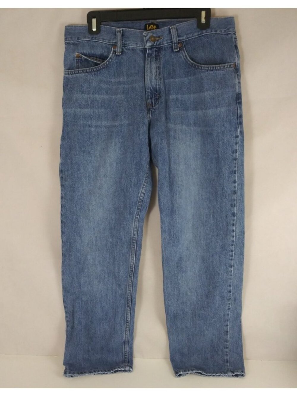 Lee Regular Fit Men's Distressed Bootcut 100% Cotton Jeans Size 33x30